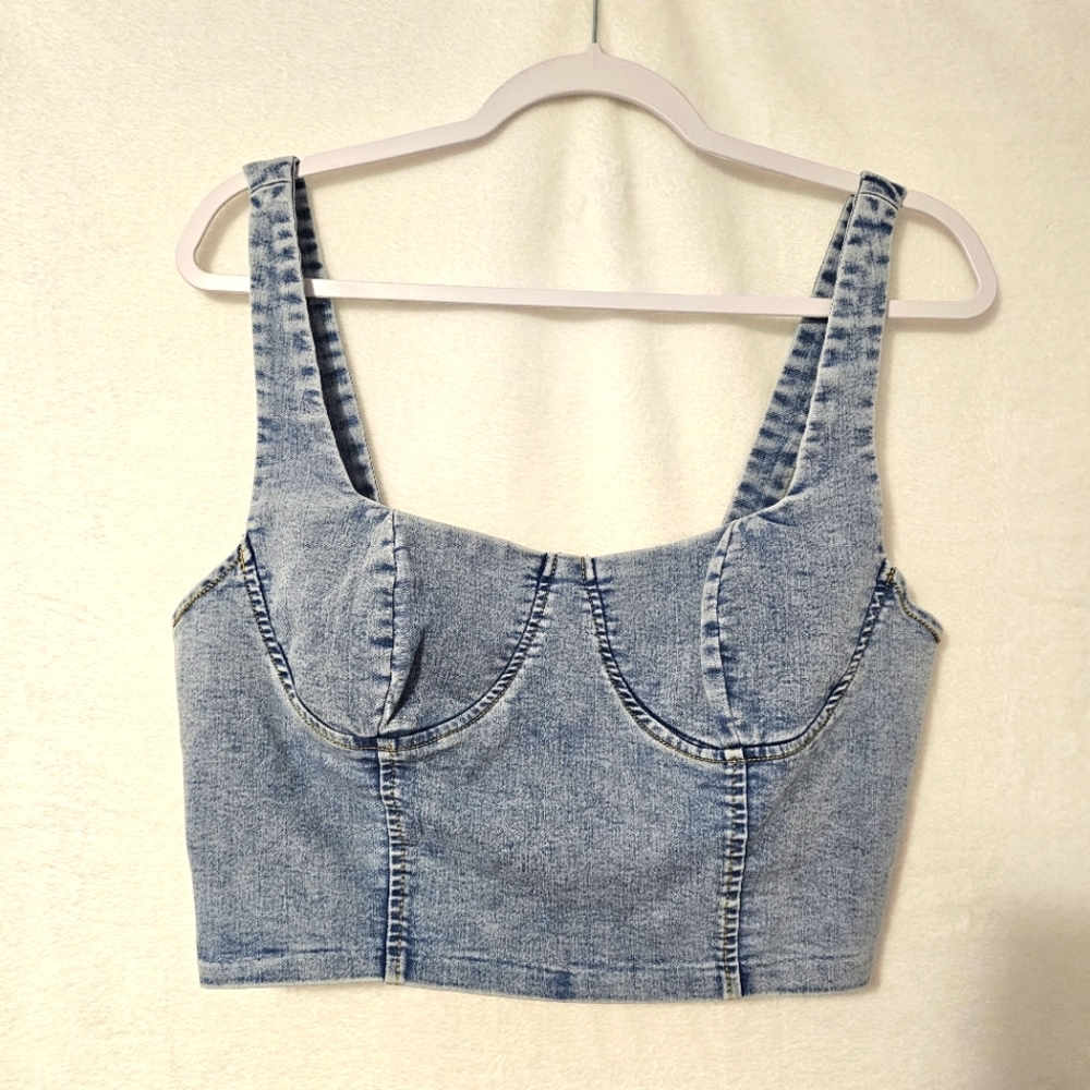 DKNY Denim Bustier - Size L